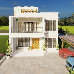 4Br Maisonette Flat Roof Design in Kenya