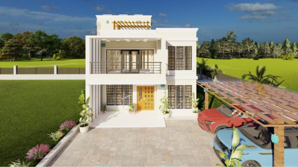 4Br Maisonette Flat Roof Design in Kenya
