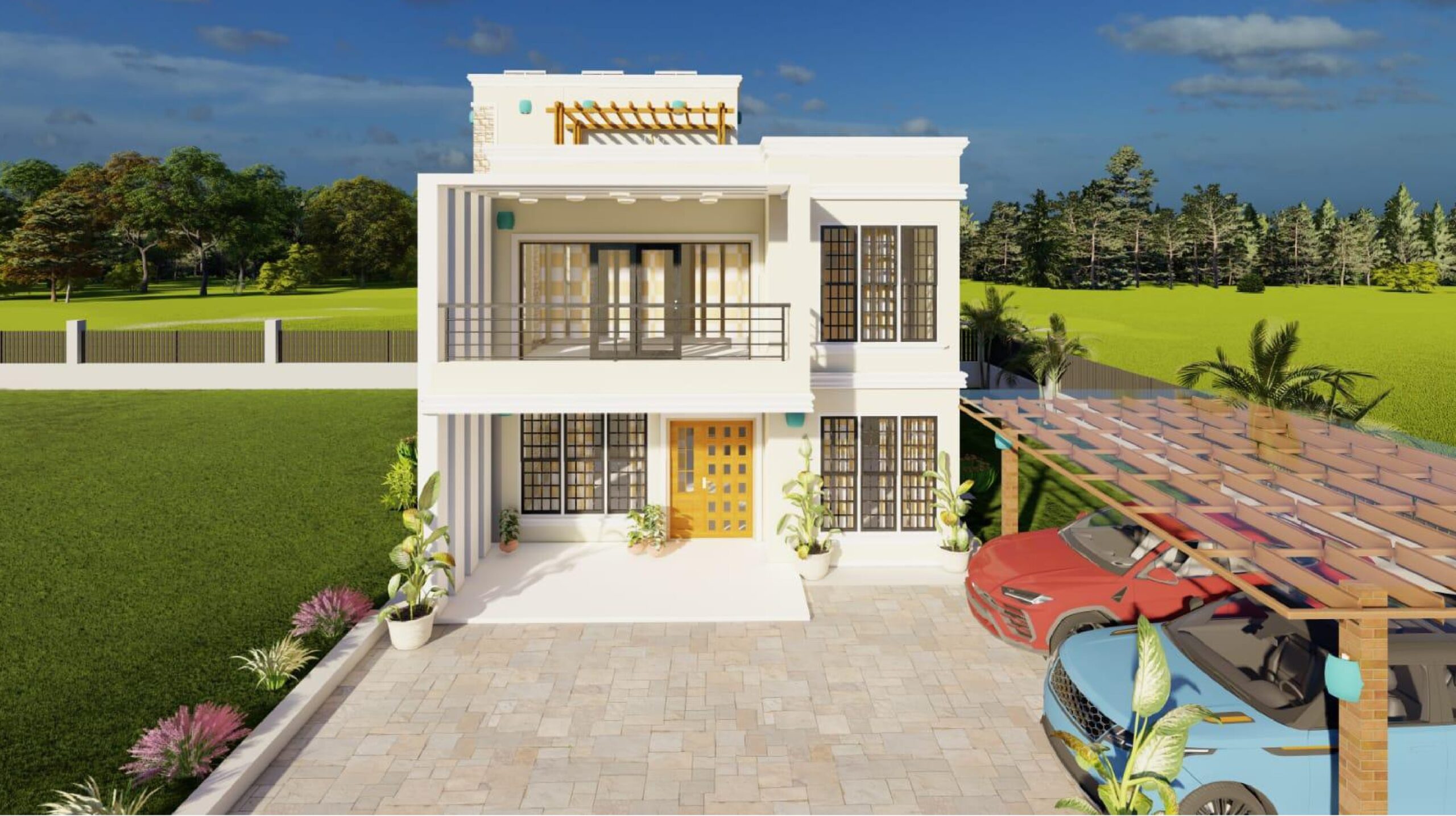 4Br Maisonette Flat Roof Design in Kenya