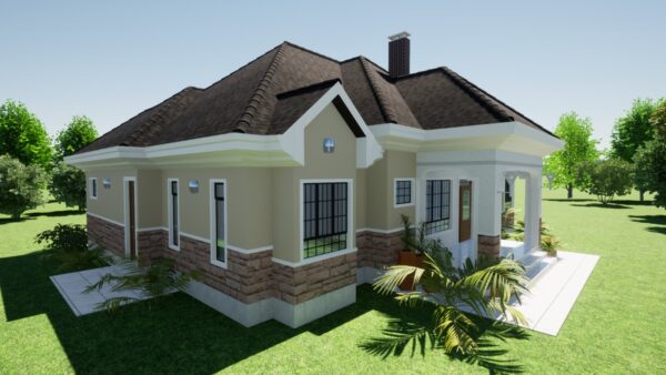 3BR Bungalow House Plans in Kenya