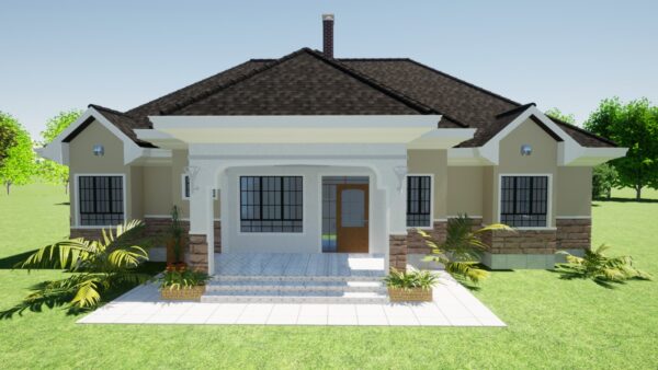 4BR Bungalow House Plans in Kenya