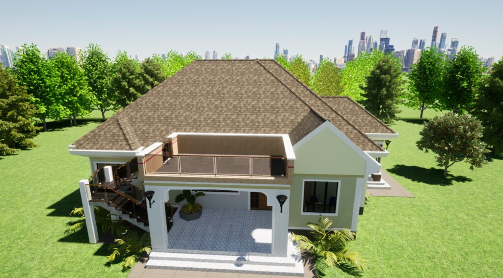 4BR Bungalow Designs with balcony