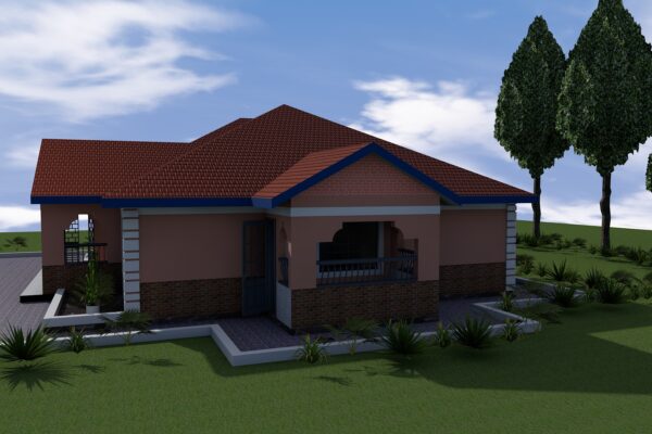 4br bungalow Plan in rural Kenya