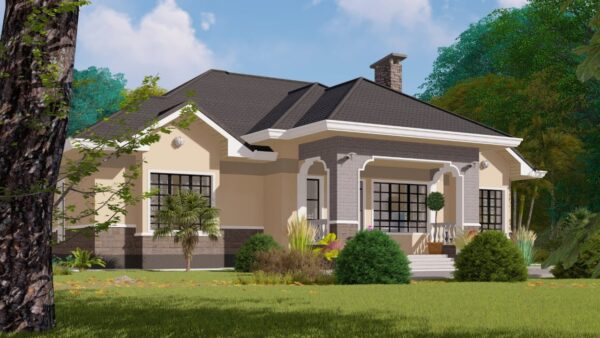 Simple 3 Bedroom Bungalow House Plans in Kenya