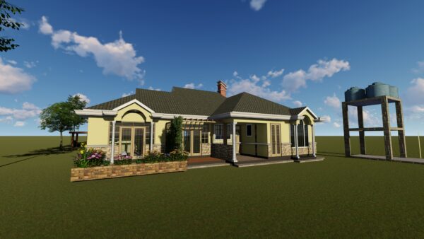3BR Bungalow home plan in Kenya