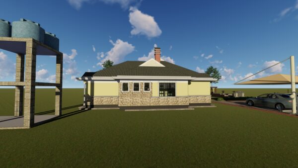 4bedroom Bungalow home plan in Kenya